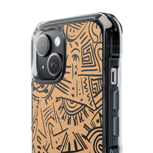 Mystic Tribal Geometry - Phone Case for iPhone (Clear Impact - Magnetic)