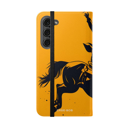 Bucking Cowboy Shadow - Samsung S23+ Case - Lompakkokotelo