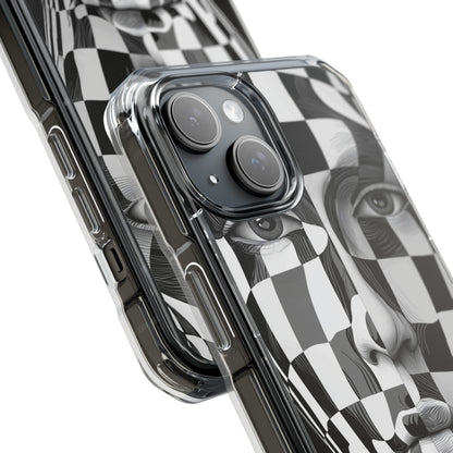 Checkerboard Face iPhone 15 Case - Impact