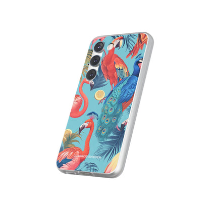 Tropical Flamingo Bliss - Flexi Samsung S23 Phone Case