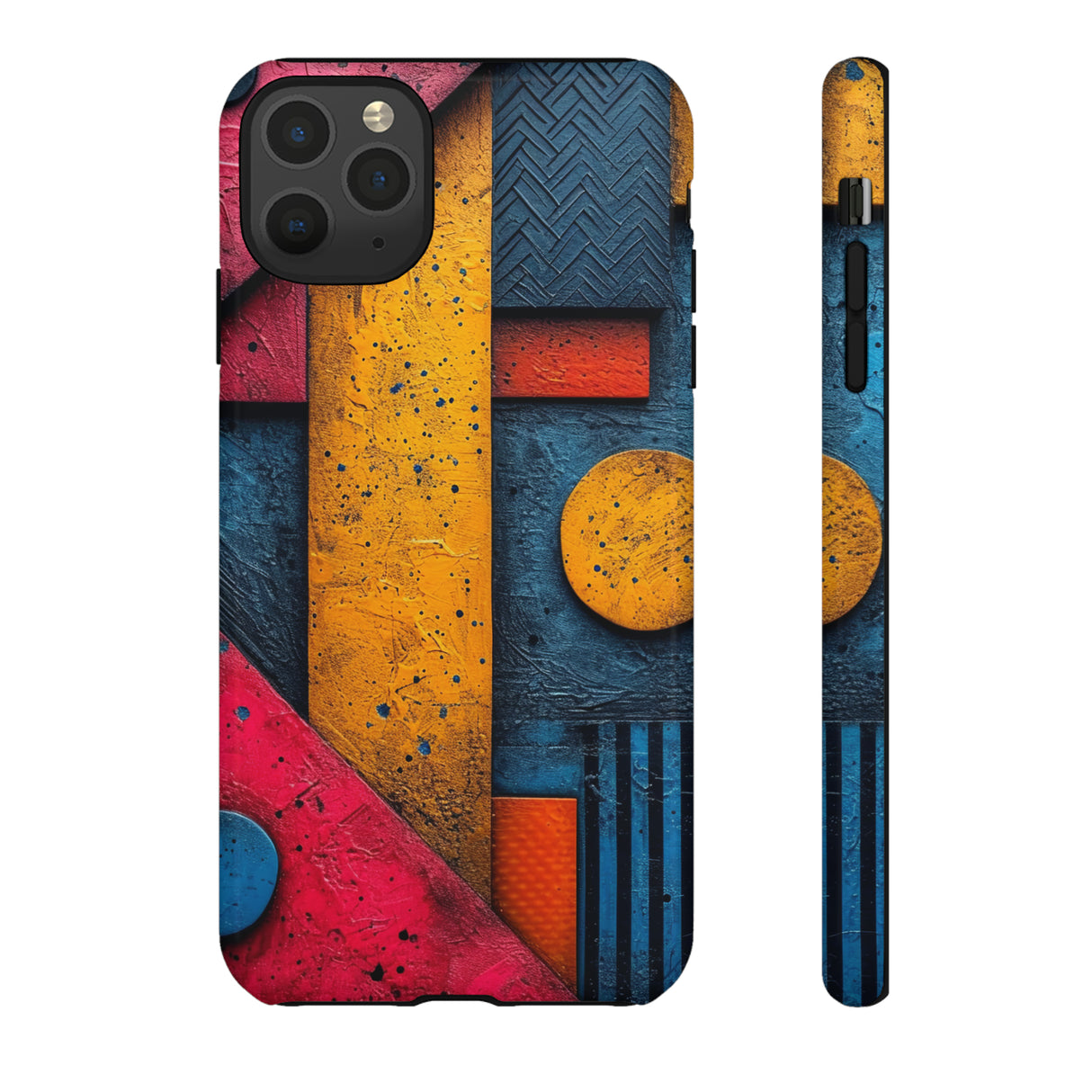 Neon Geometric Fusion - Protective Phone Case