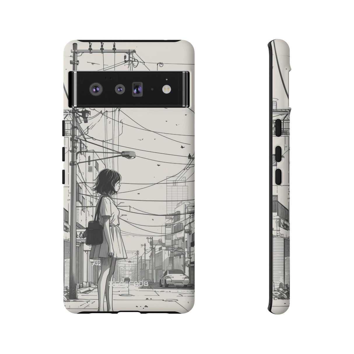 Urban Solitude Sketch | Protective Phone Case for Google Pixel