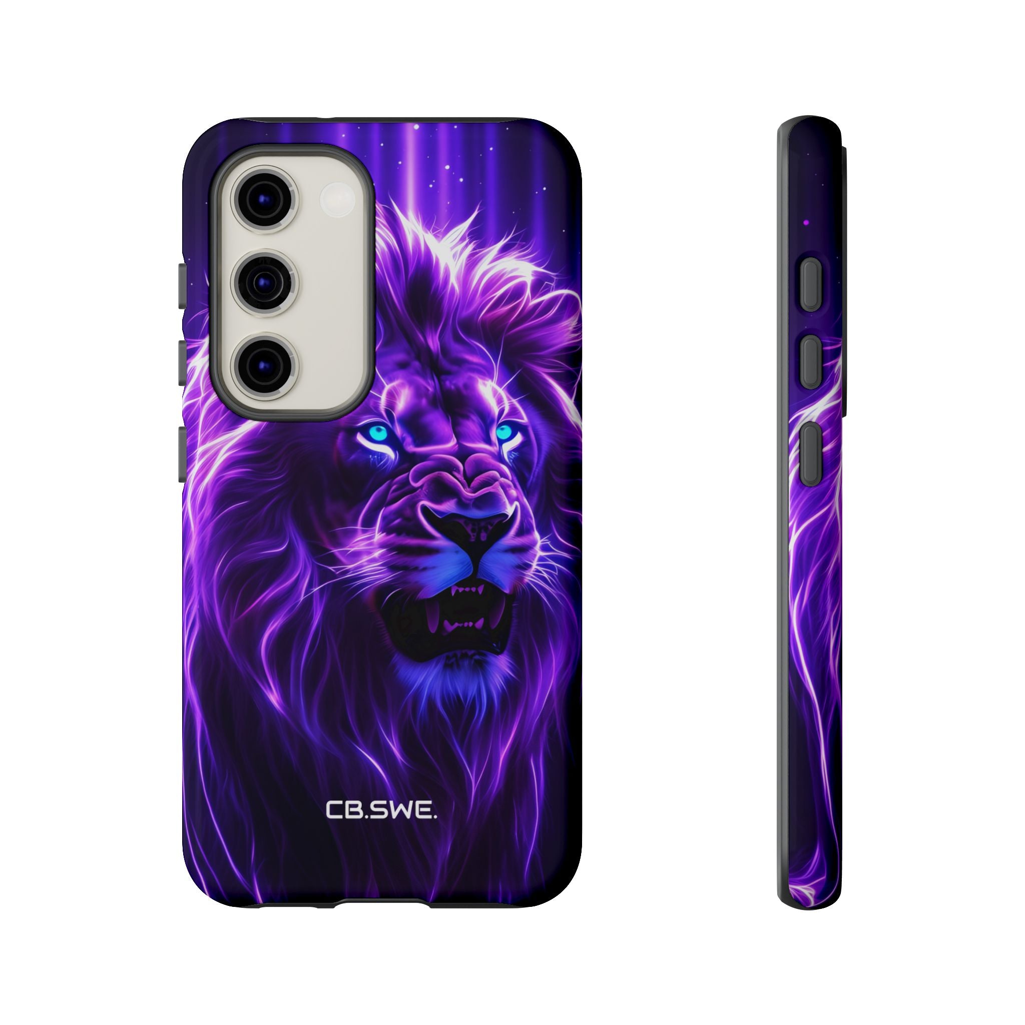 Vibrant Neon Lion Artwork Mystical Atmosphere Mobile Wallpaper Samsung S23 - Tough