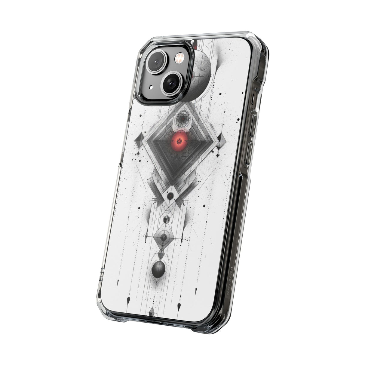 Red Geometry Harmony - Phone Case for iPhone (Clear Impact - Magnetic)