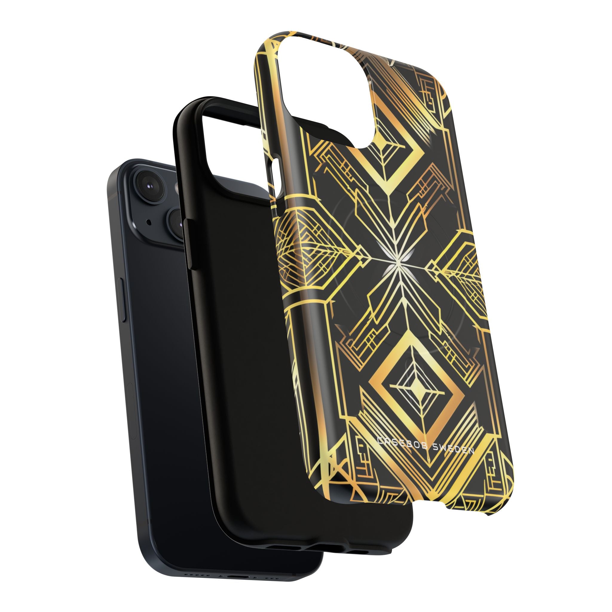 Golden Geometric Opulence iPhone 14 | Tough+ Phone Case