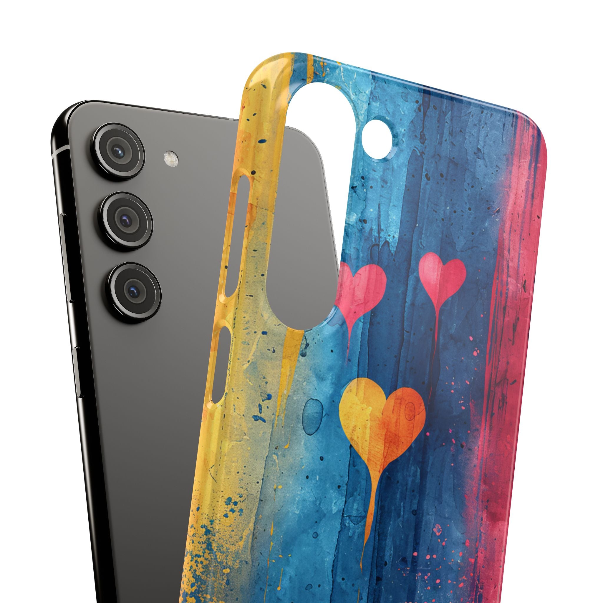 Hearts Watercolor Art - Slim Samsung S23 Phone Case