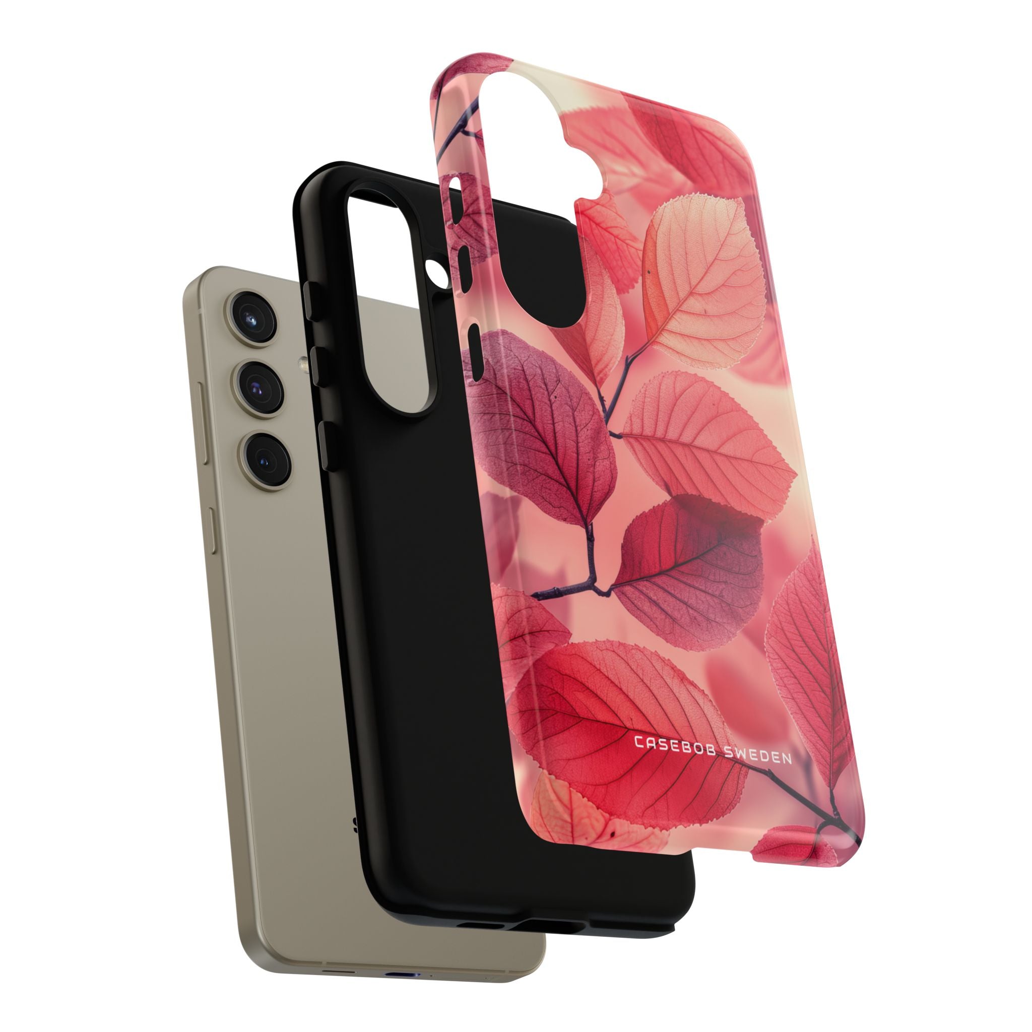 Elegant Pink Leaves Samsung S24 - Tough Phone Case