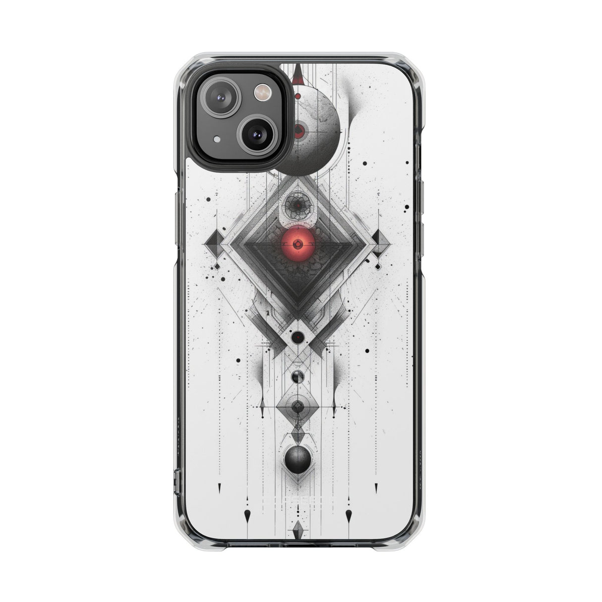 Red Geometry Harmony - Phone Case for iPhone (Clear Impact - Magnetic)