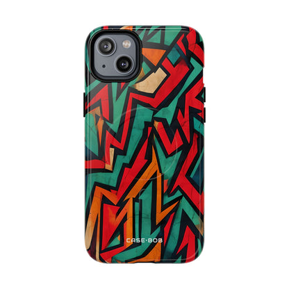 Crimson Zigzag iPhone 14 Plus Case - Tough+