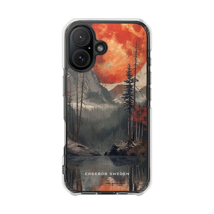 Celestial Glow Over Reflective Landscape iPhone 16 - Clear Impact Phone Case