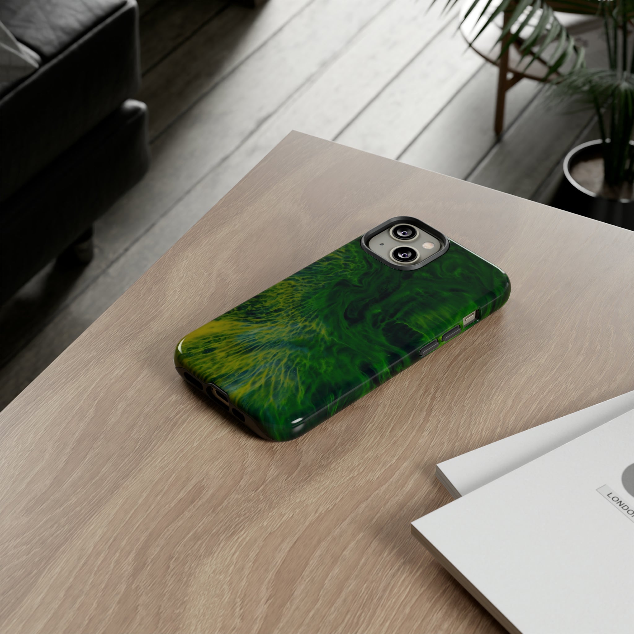 Dark Green Ink Art - Protective Phone Case