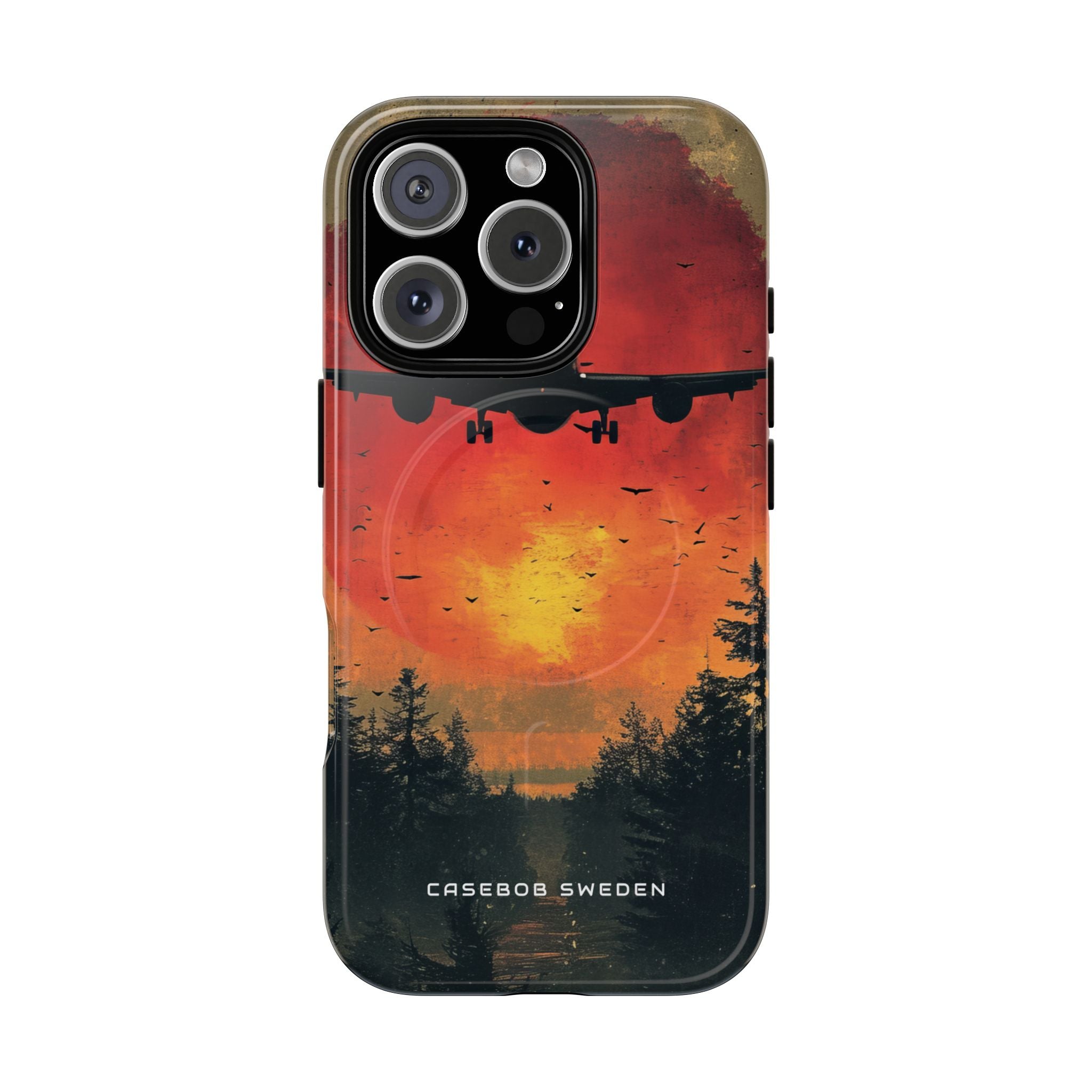 Vintage Sunset Airplane Silhouette iPhone 16  Tough+ Phone Case