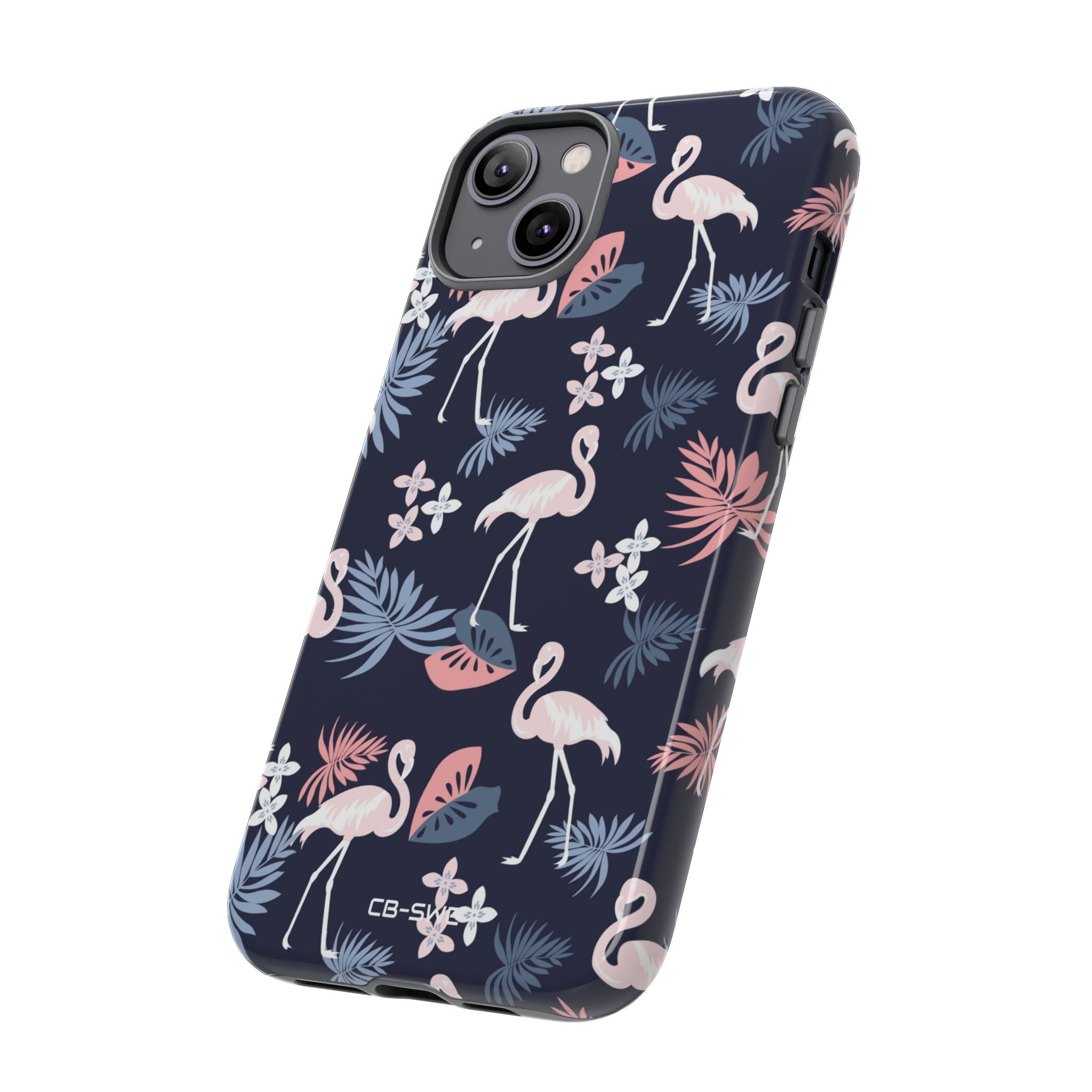 Flamingos Dance Playfully - iPhone Case