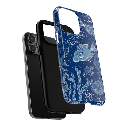 Navy Scale Reef iPhone 15 Pro Max Case - Tough+