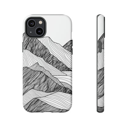 Abstract Mountain Line Art - Protective Phone Case