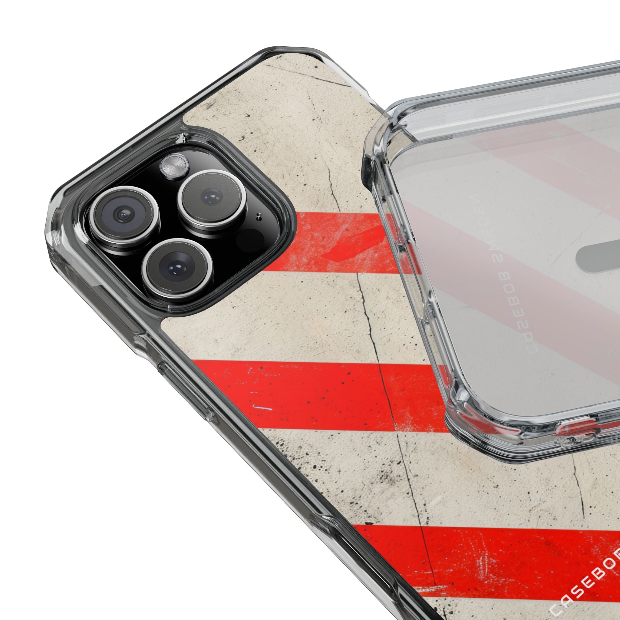 Striker Crimson Stripes iPhone 16 - Clear Impact Phone Case