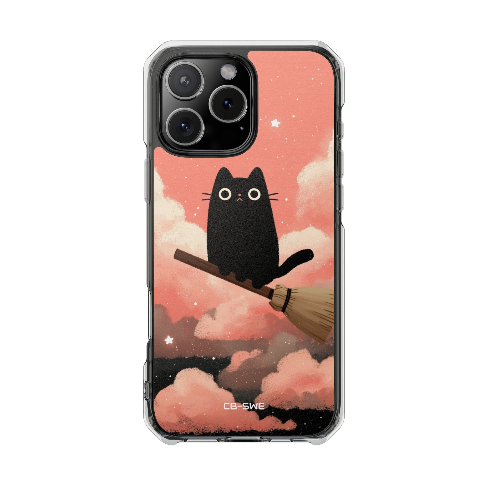 Cat Rides Broom iPhone Case - Impact