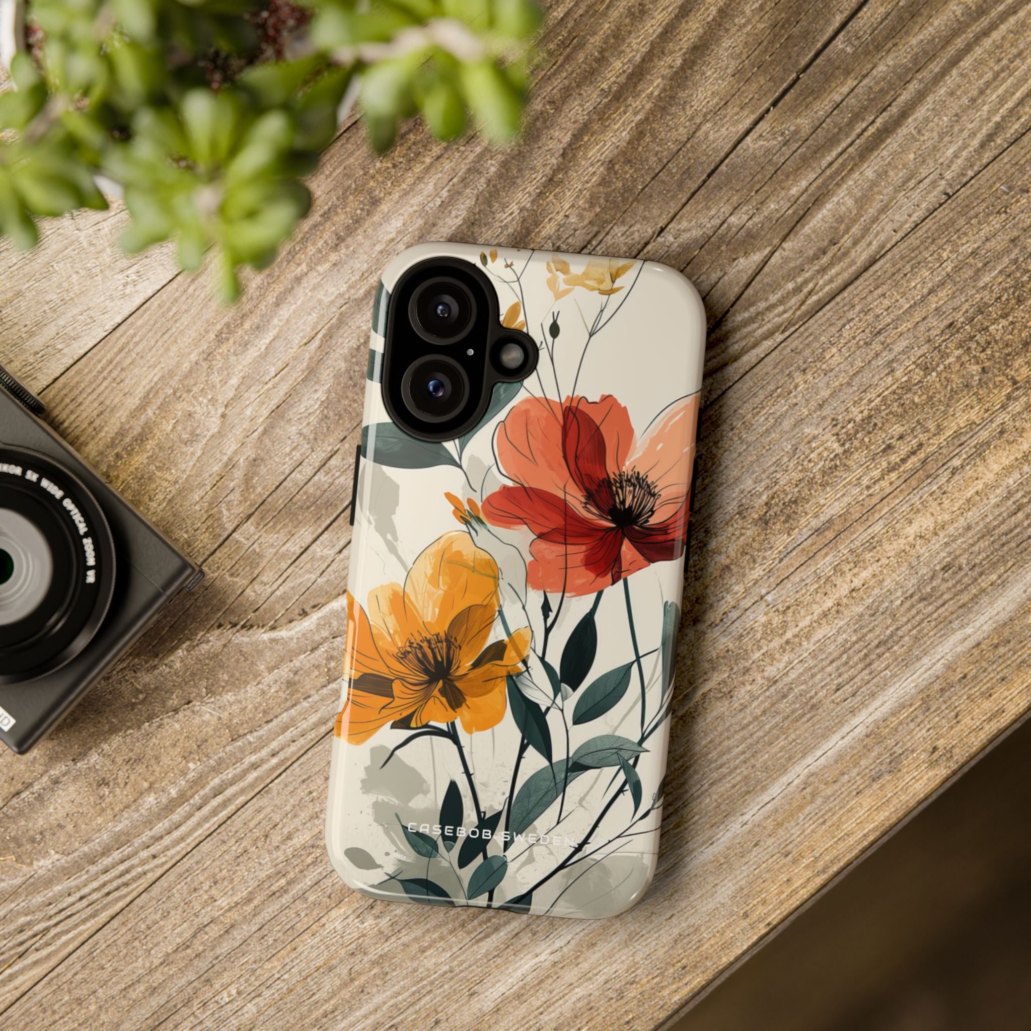 Elegant Floral Harmony iPhone 16 - Tough Phone Case