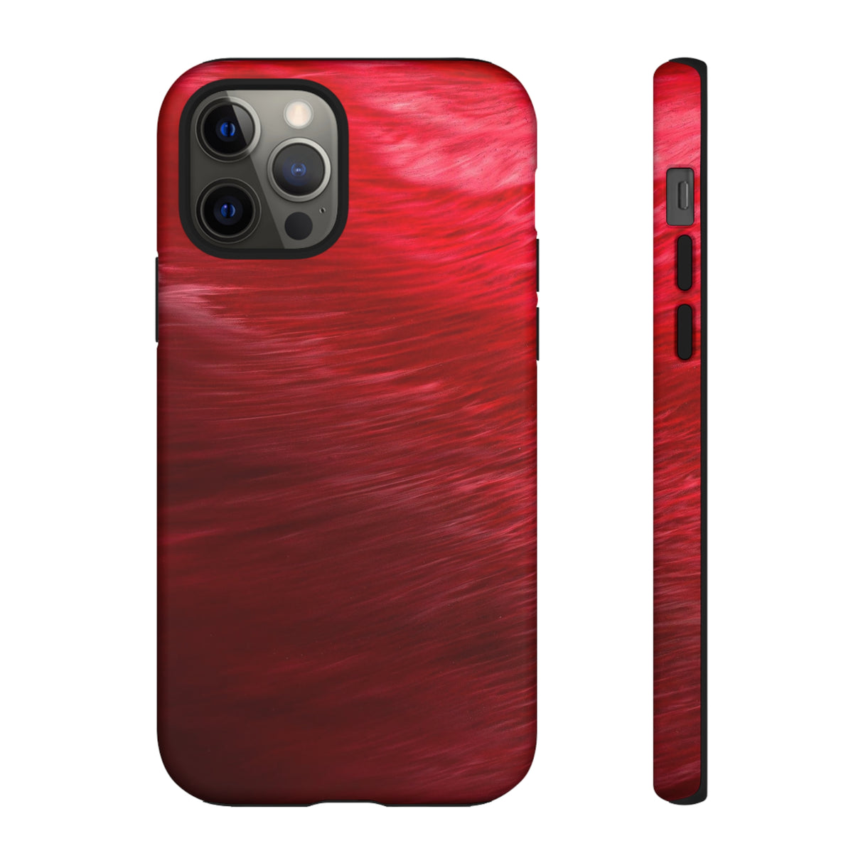 Red Feather Ink Art iPhone Case (Protective) iPhone 12 Pro Matte Phone Case