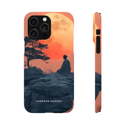 Zen Tranquility Under a Red Moon iPhone 14 - Slim Phone Case