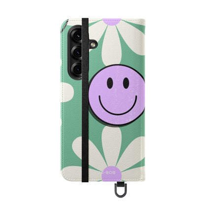 Smiley Daisy Glow - Samsung S25 Case - Wallet