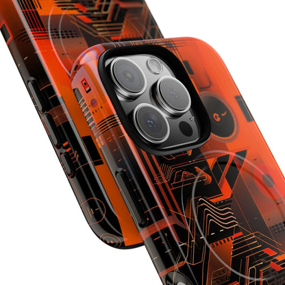 Orange Circuit Dreams iPhone 16 - Tough+