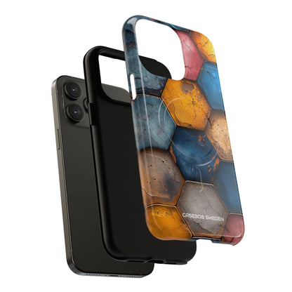 Rustic Geometric Tiles - Tough + MagSafe® iPhone 14 Phone Case