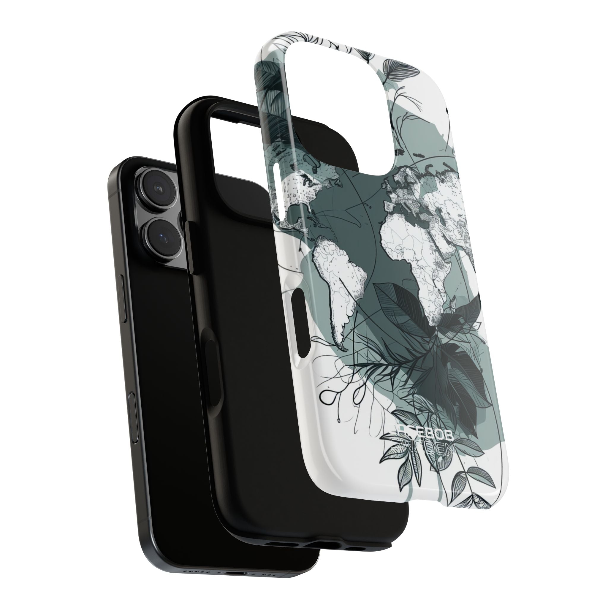 Botanische Weltkarte iPhone 16 - Robust