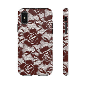 Red Lace Gothic Flower - Protective Phone Case