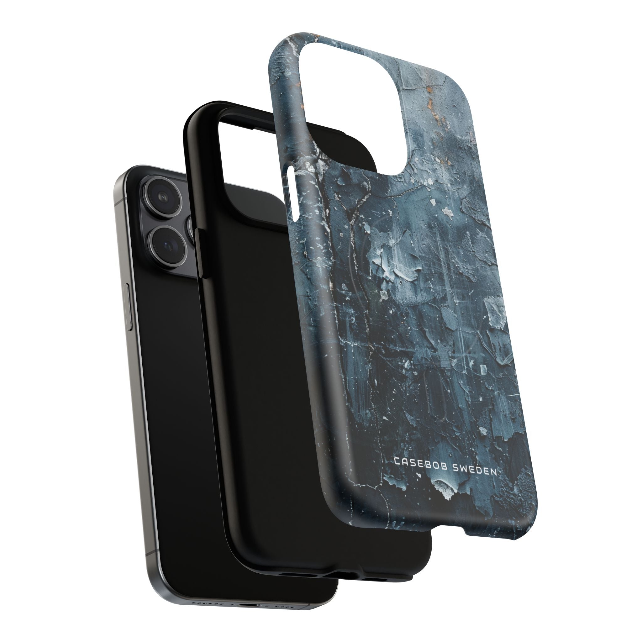 Weathered Blue Tapestry with Cracked Layers iPhone 15 | Tough+ Phone Case