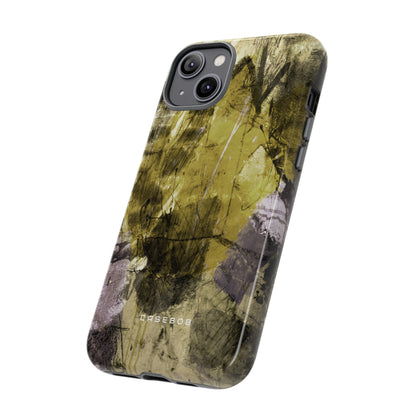 Yellow Grunge Art Phone Case - Protective Phone Case