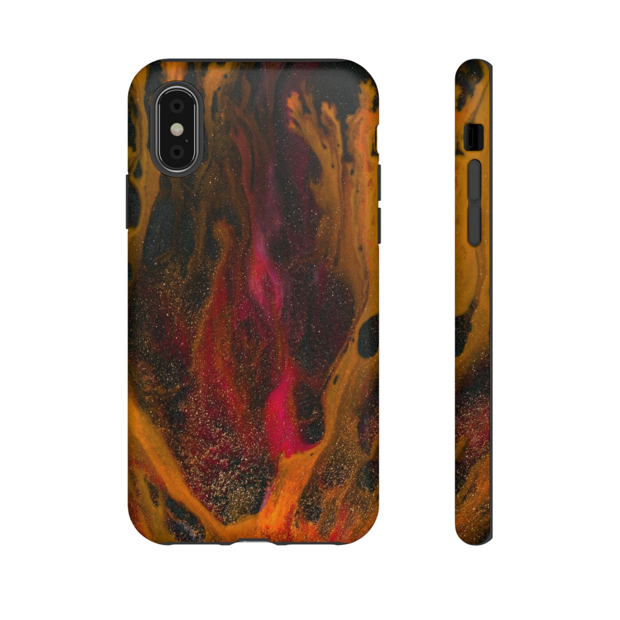 Bon Fire Ink Art iPhone Case (Protective) iPhone X Matte Phone Case