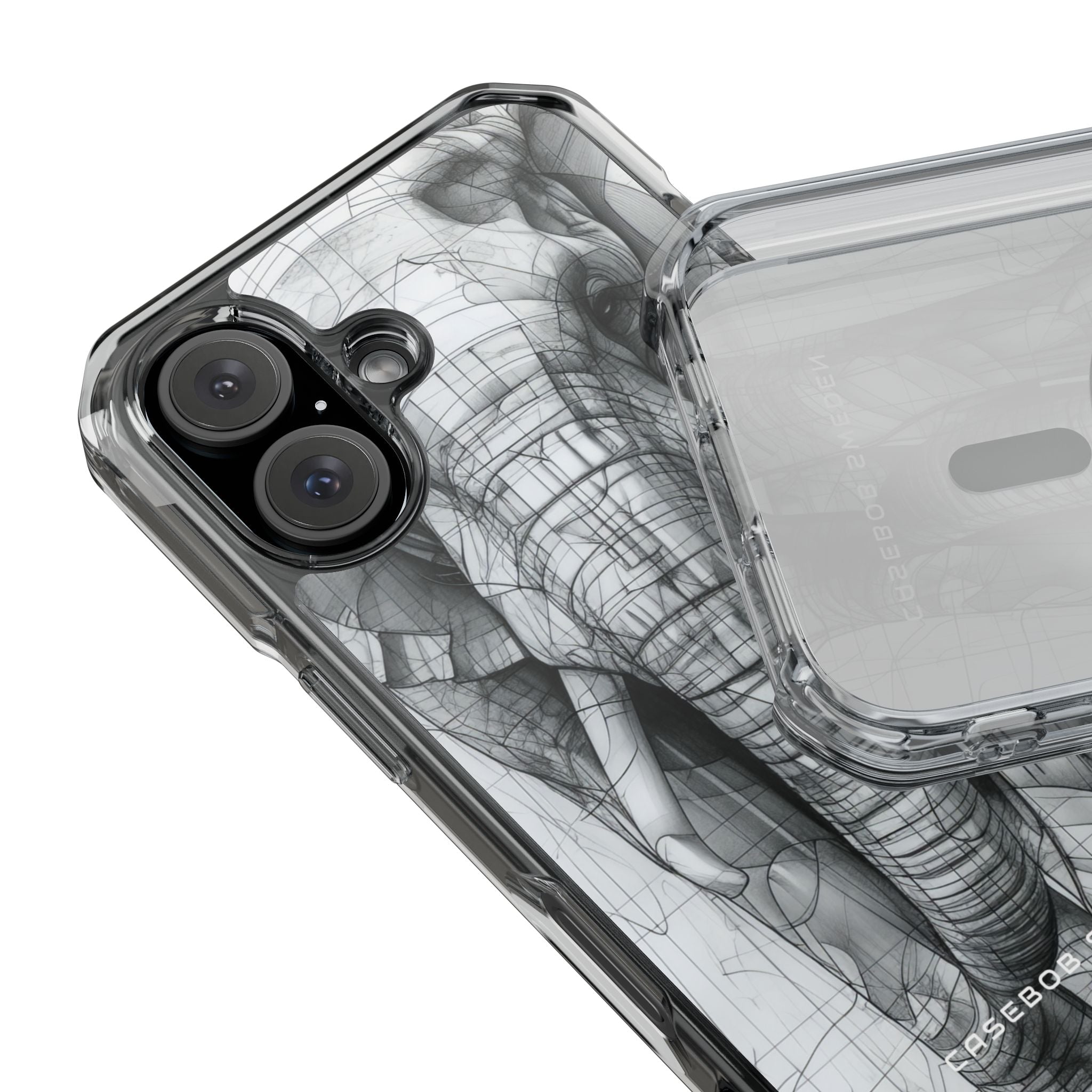 Elephant Line Geometry iPhone 16 - Clear Impact Phone Case