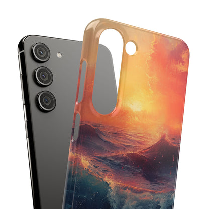 Ocean Sunset Waves - Slim Samsung S23 Phone Case