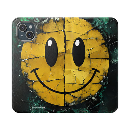 Cracked Smiley - iPhone 15 Plus Case - Wallet