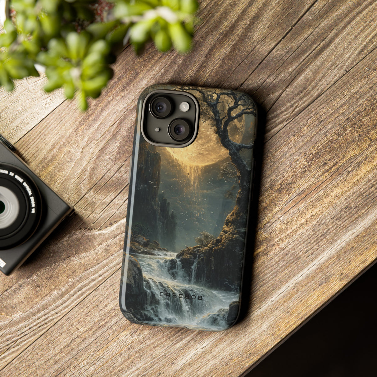 Moonlit Waterfall Silence - Protective Phone Case