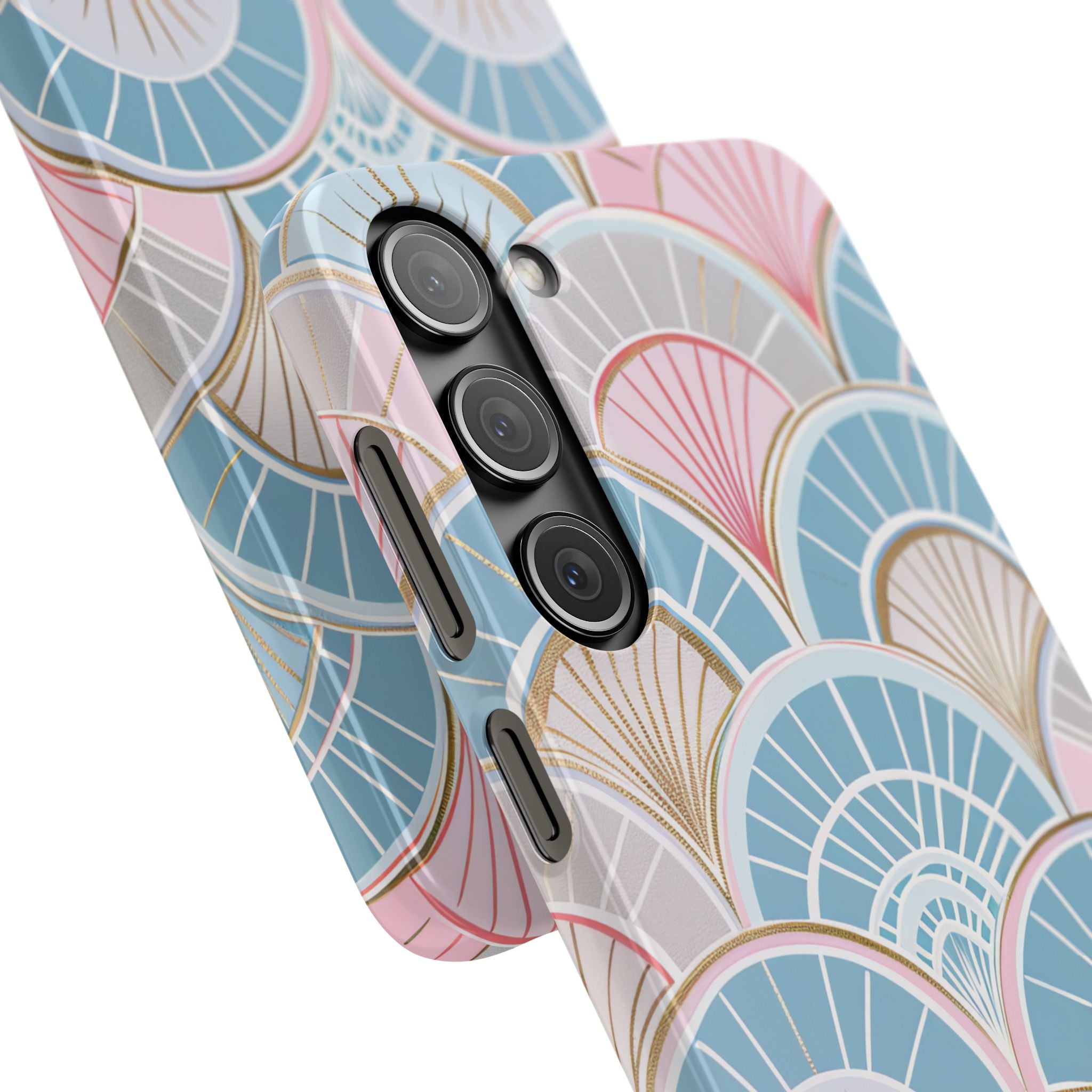 Art Deco Pastel Fan Pattern - Slim Samsung S23 Phone Case