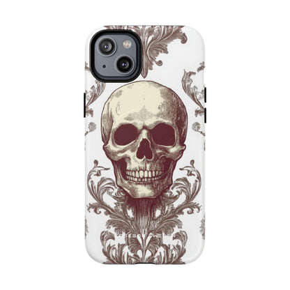 Gothic Skulls and Ornate Foliage iPhone 14 | Tough+ Phone Case