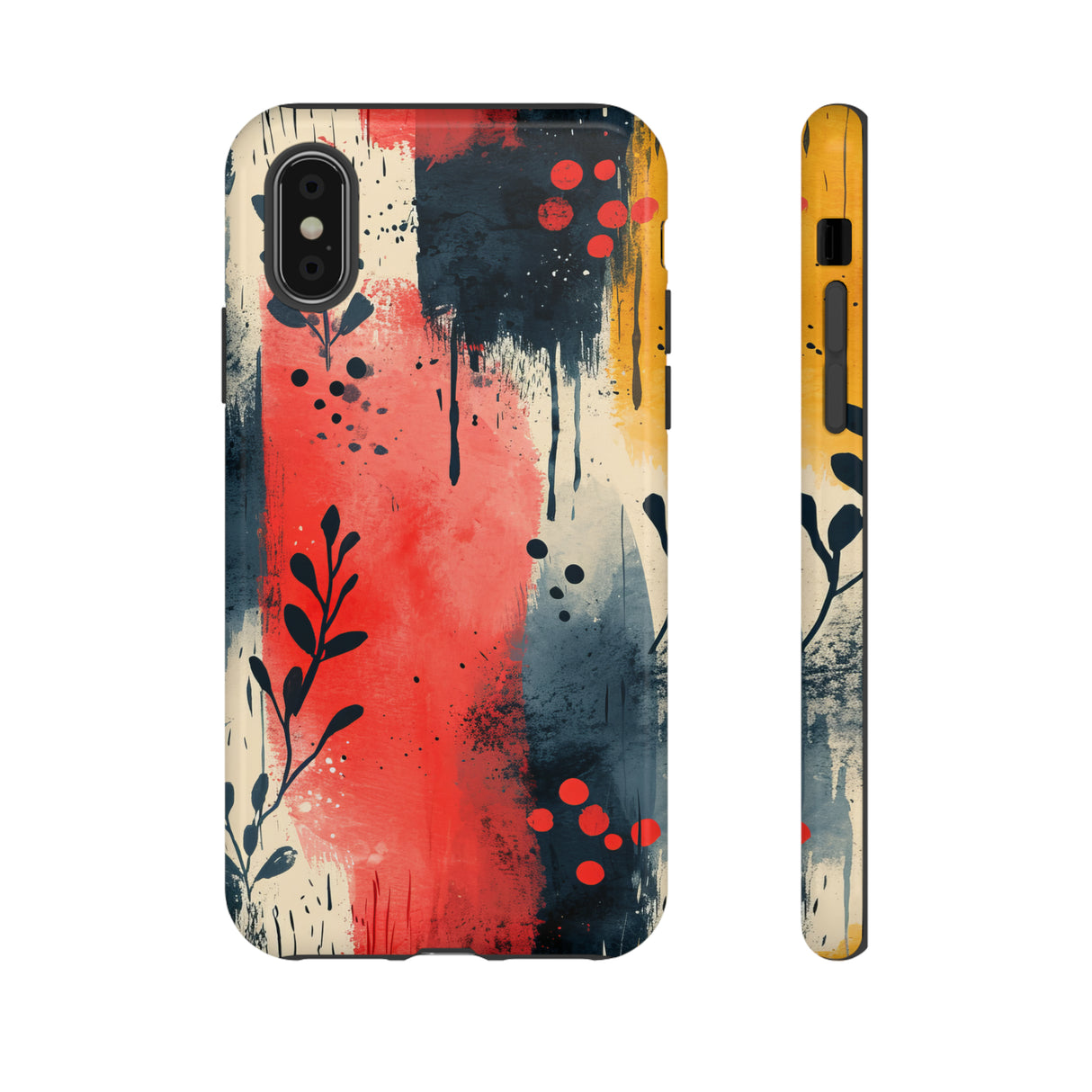 Scandinavian Leafy Brushstrokes - Protective Phone Case