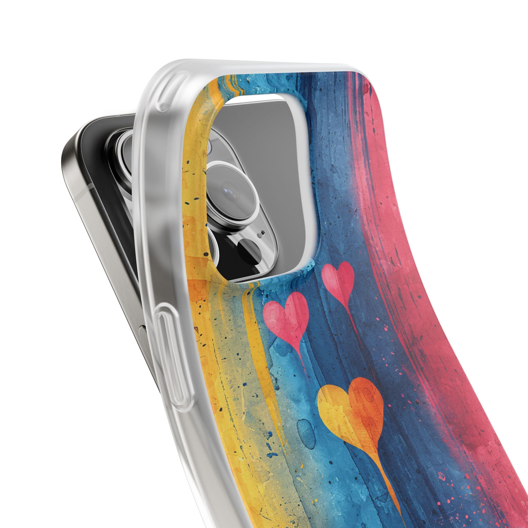 Hearts Watercolor Art - Flexi iPhone 16 Phone Case