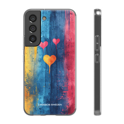 Hearts Watercolor Art - Flexi Samsung S22 Phone Case