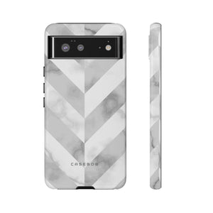 White Herringbone - Protective Phone Case