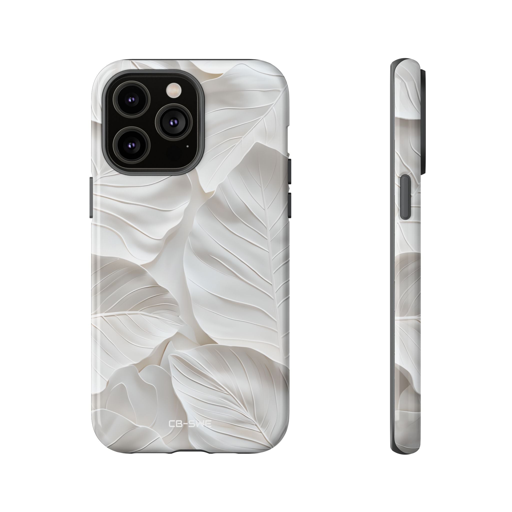 Elegant Leaf Relief - iPhone Case
