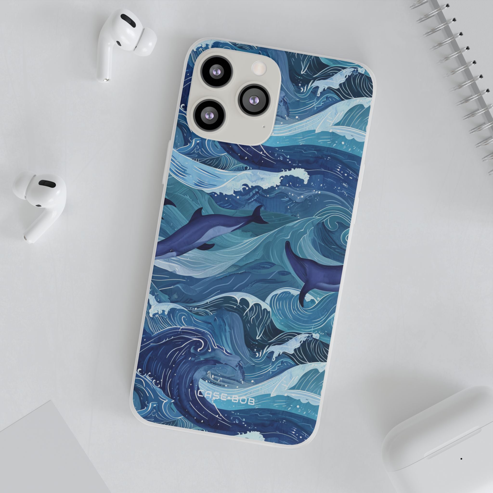 Dolphin Waves iPhone 13 Pro Max - Soft