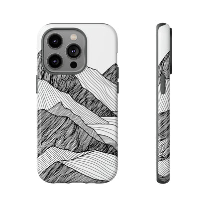 Abstract Mountain Line Art - Protective Phone Case