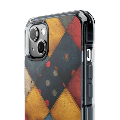 Blue Red Patchwork - Clear Impact iPhone 14 Phone Case