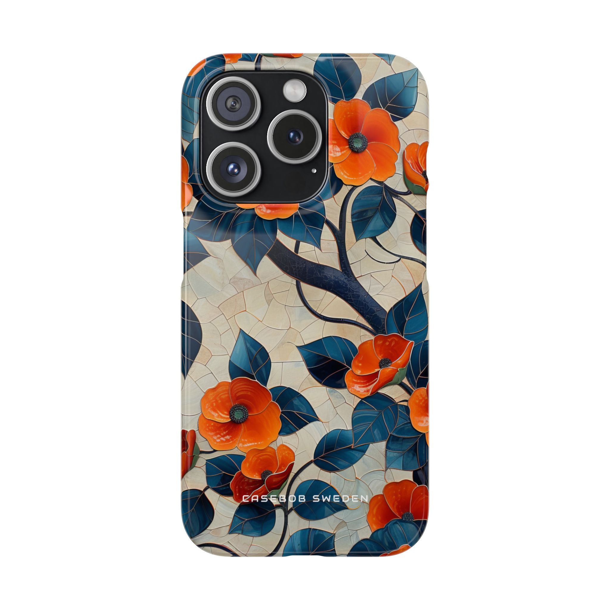 Orange Blossoms Mosaic Harmony iPhone 15 - Slim Phone Case