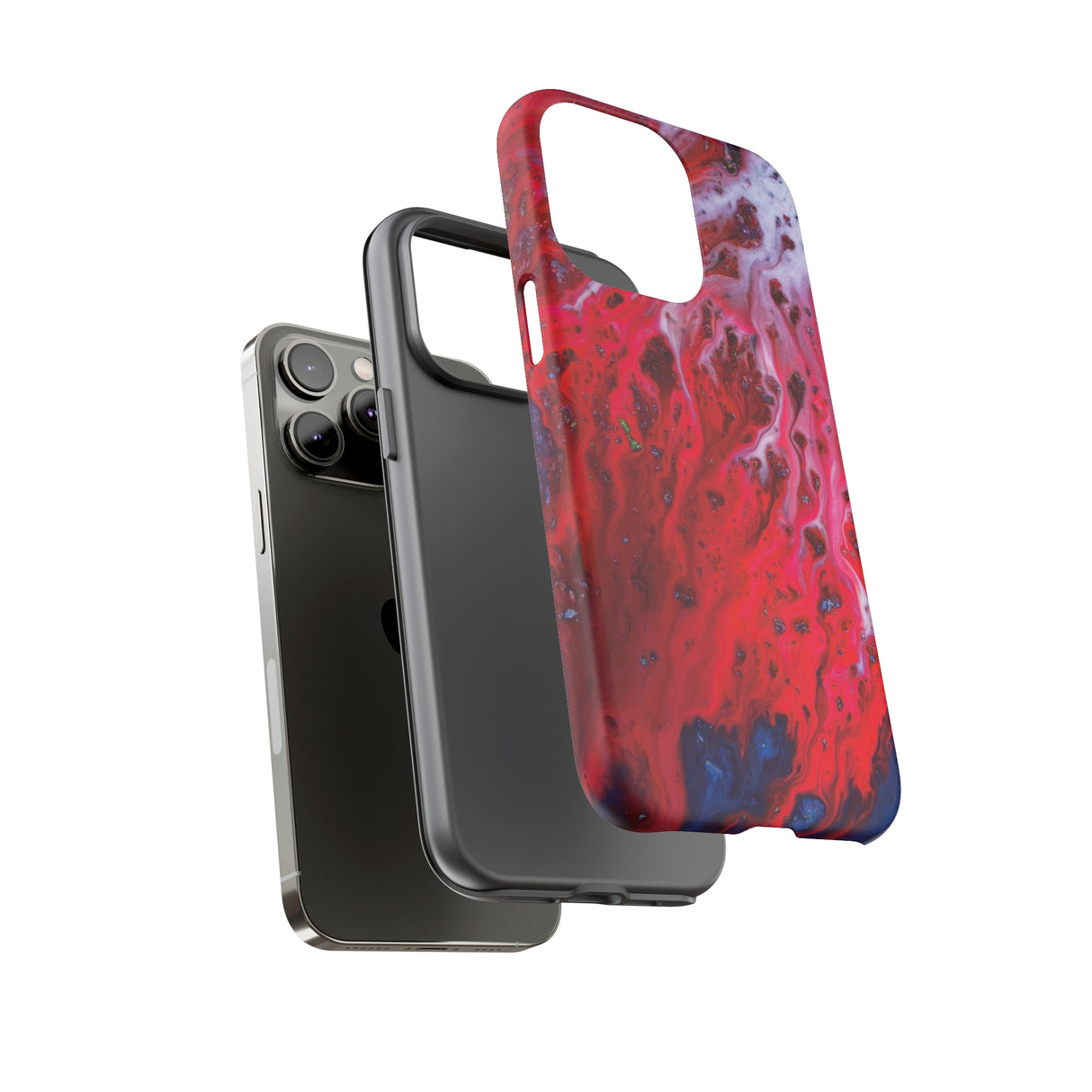 Bright Red Ink Art iPhone Case (Protective) Phone Case