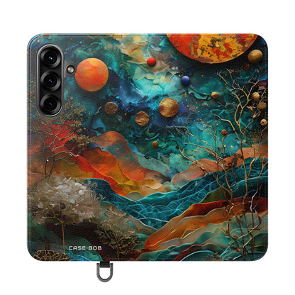 Solar Orbit Orange - Samsung S25+ Case - Lompakko