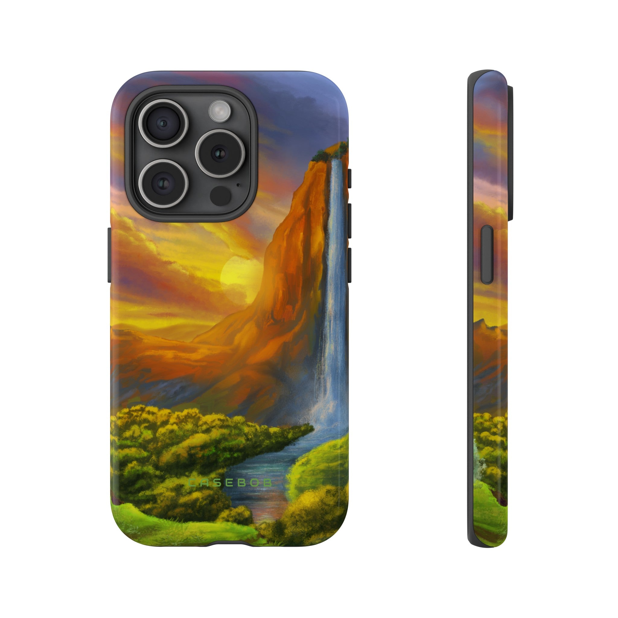 Fantasy Landscape with Waterfall - Protective Phone Case